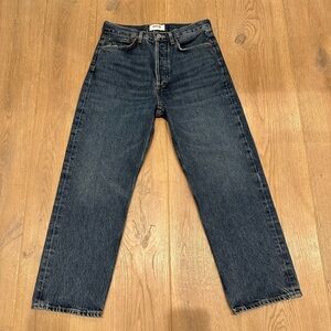 Agolde 90’s Crop Dark Blue Straight Jeans